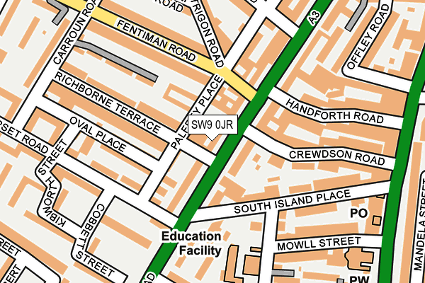 SW9 0JR map - OS OpenMap – Local (Ordnance Survey) SW9 0JR map - OS OpenMap – Local (Ordnance Survey)