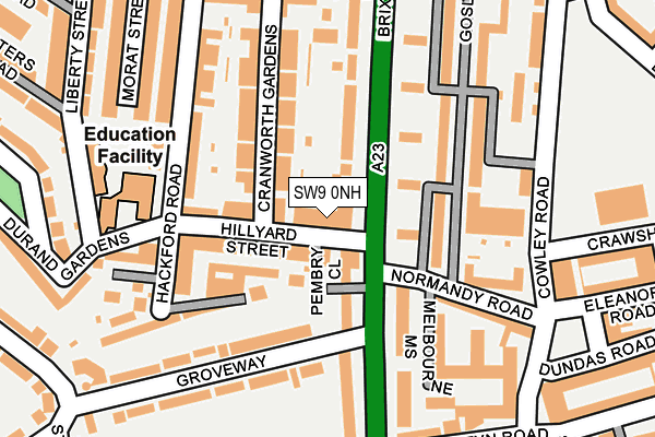 SW9 0NH map - OS OpenMap – Local (Ordnance Survey) SW9 0NH map - OS OpenMap – Local (Ordnance Survey)