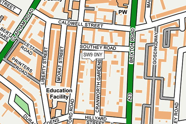SW9 0NY map - OS OpenMap – Local (Ordnance Survey) SW9 0NY map - OS OpenMap – Local (Ordnance Survey)