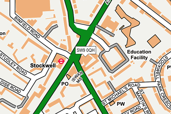 SW9 0QH map - OS OpenMap – Local (Ordnance Survey) SW9 0QH map - OS OpenMap – Local (Ordnance Survey)