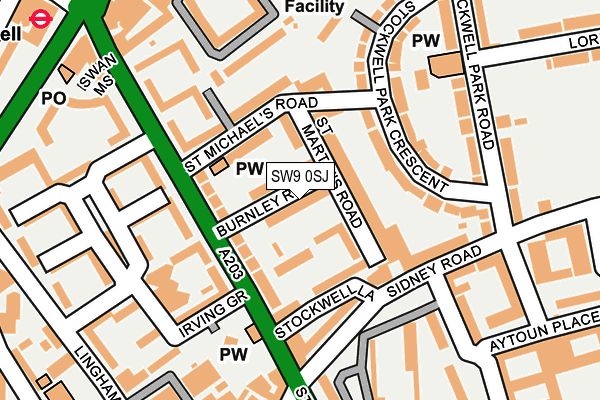 SW9 0SJ map - OS OpenMap – Local (Ordnance Survey) SW9 0SJ map - OS OpenMap – Local (Ordnance Survey)