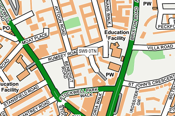 SW9 0TN map - OS OpenMap – Local (Ordnance Survey) SW9 0TN map - OS OpenMap – Local (Ordnance Survey)