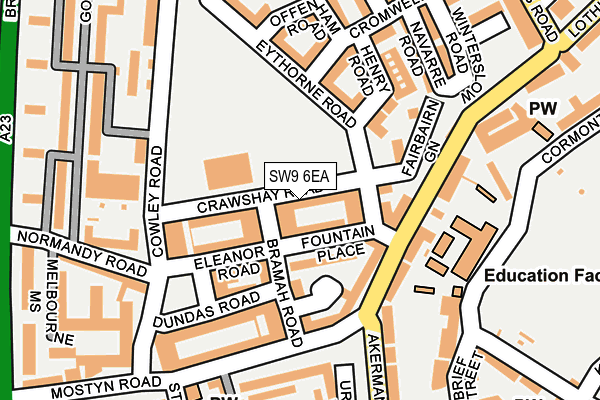 SW9 6EA map - OS OpenMap – Local (Ordnance Survey) SW9 6EA map - OS OpenMap – Local (Ordnance Survey)