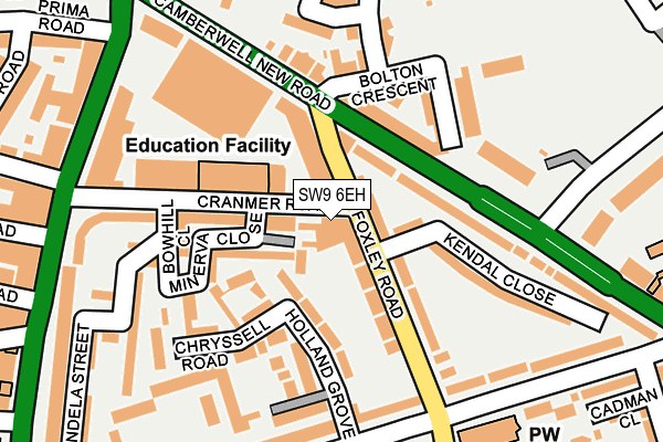 SW9 6EH map - OS OpenMap – Local (Ordnance Survey) SW9 6EH map - OS OpenMap – Local (Ordnance Survey)