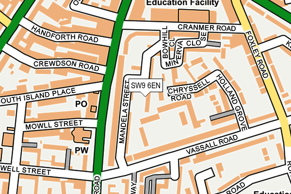 SW9 6EN map - OS OpenMap – Local (Ordnance Survey) SW9 6EN map - OS OpenMap – Local (Ordnance Survey)