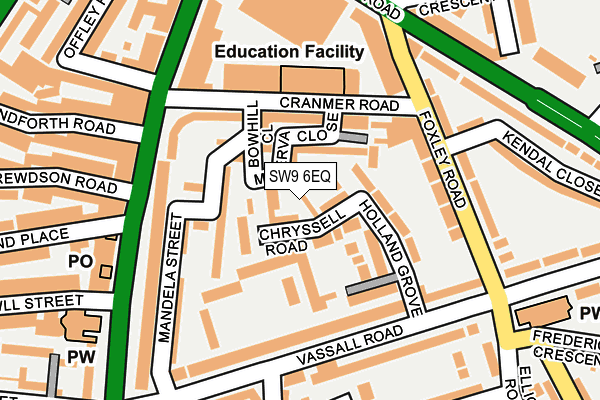SW9 6EQ map - OS OpenMap – Local (Ordnance Survey) SW9 6EQ map - OS OpenMap – Local (Ordnance Survey)