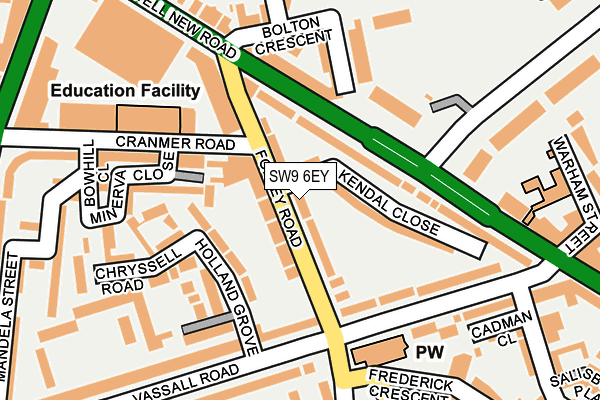 SW9 6EY map - OS OpenMap – Local (Ordnance Survey) SW9 6EY map - OS OpenMap – Local (Ordnance Survey)