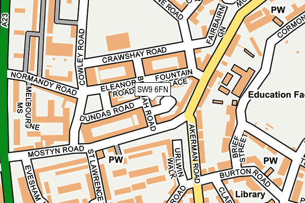 SW9 6FN map - OS OpenMap – Local (Ordnance Survey) SW9 6FN map - OS OpenMap – Local (Ordnance Survey)