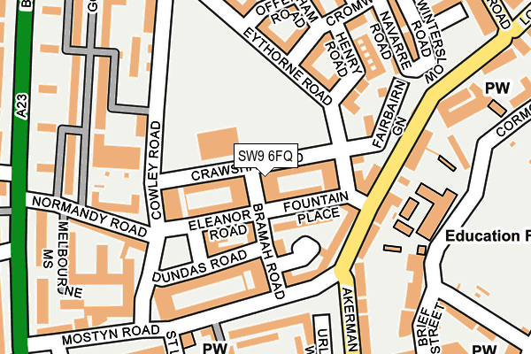 SW9 6FQ map - OS OpenMap – Local (Ordnance Survey) SW9 6FQ map - OS OpenMap – Local (Ordnance Survey)