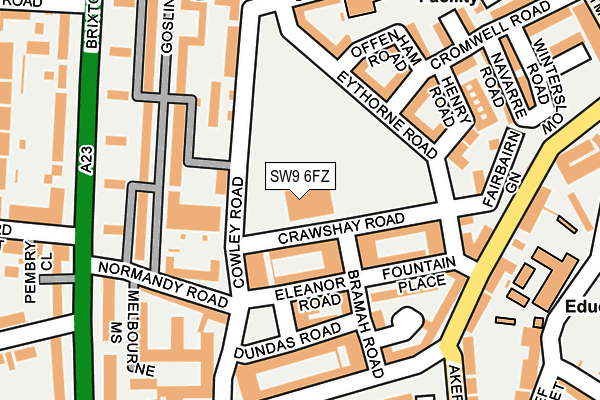 SW9 6FZ map - OS OpenMap – Local (Ordnance Survey) SW9 6FZ map - OS OpenMap – Local (Ordnance Survey)