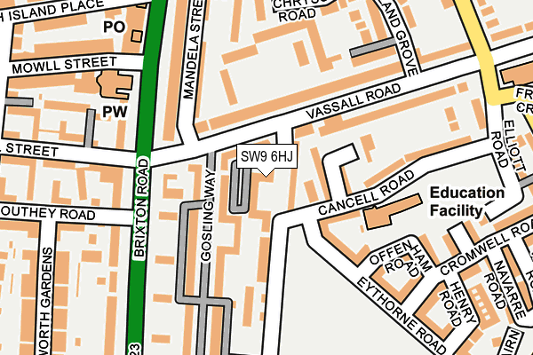 SW9 6HJ map - OS OpenMap – Local (Ordnance Survey) SW9 6HJ map - OS OpenMap – Local (Ordnance Survey)