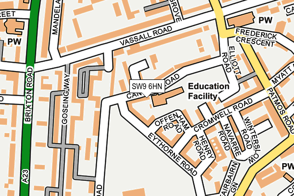 SW9 6HN map - OS OpenMap – Local (Ordnance Survey) SW9 6HN map - OS OpenMap – Local (Ordnance Survey)