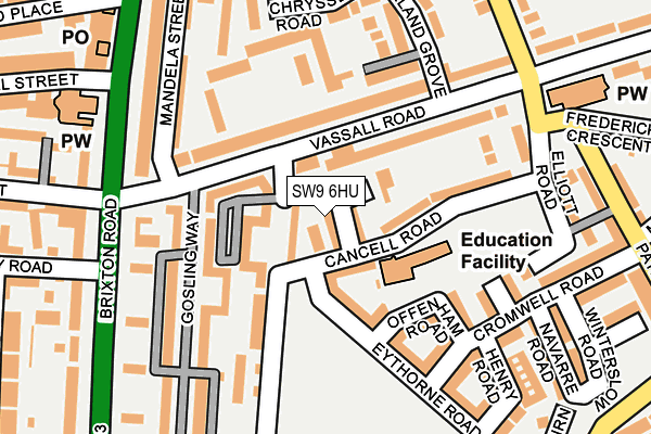SW9 6HU map - OS OpenMap – Local (Ordnance Survey) SW9 6HU map - OS OpenMap – Local (Ordnance Survey)