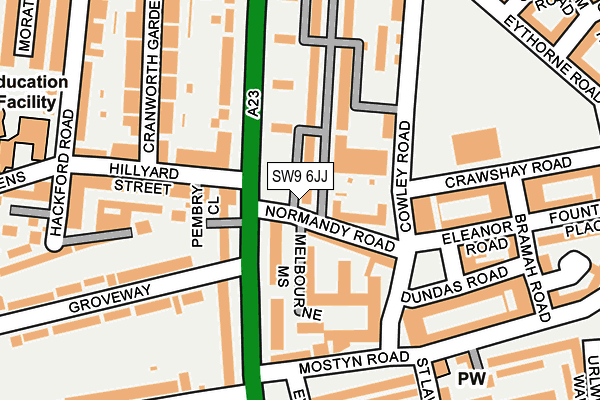 SW9 6JJ map - OS OpenMap – Local (Ordnance Survey) SW9 6JJ map - OS OpenMap – Local (Ordnance Survey)