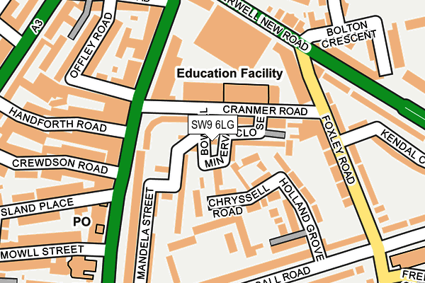 SW9 6LG map - OS OpenMap – Local (Ordnance Survey) SW9 6LG map - OS OpenMap – Local (Ordnance Survey)