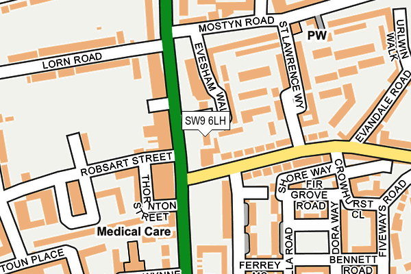 SW9 6LH map - OS OpenMap – Local (Ordnance Survey) SW9 6LH map - OS OpenMap – Local (Ordnance Survey)