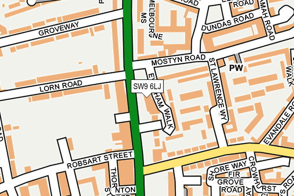 SW9 6LJ map - OS OpenMap – Local (Ordnance Survey) SW9 6LJ map - OS OpenMap – Local (Ordnance Survey)