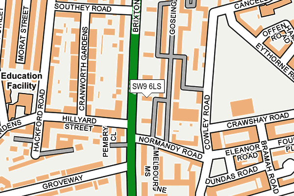 SW9 6LS map - OS OpenMap – Local (Ordnance Survey) SW9 6LS map - OS OpenMap – Local (Ordnance Survey)