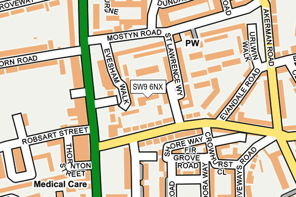SW9 6NX map - OS OpenMap – Local (Ordnance Survey) SW9 6NX map - OS OpenMap – Local (Ordnance Survey)