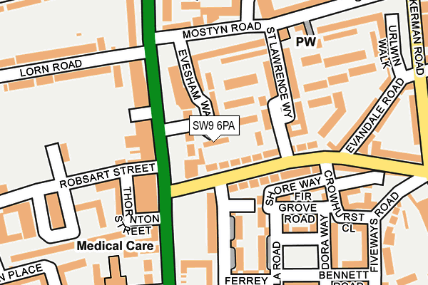 SW9 6PA map - OS OpenMap – Local (Ordnance Survey) SW9 6PA map - OS OpenMap – Local (Ordnance Survey)