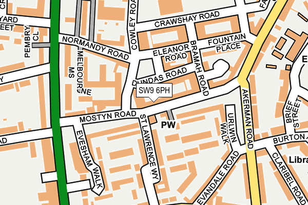 SW9 6PH map - OS OpenMap – Local (Ordnance Survey) SW9 6PH map - OS OpenMap – Local (Ordnance Survey)