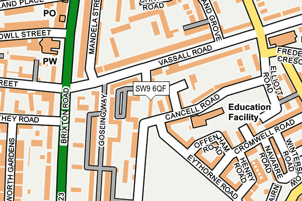 SW9 6QF map - OS OpenMap – Local (Ordnance Survey) SW9 6QF map - OS OpenMap – Local (Ordnance Survey)