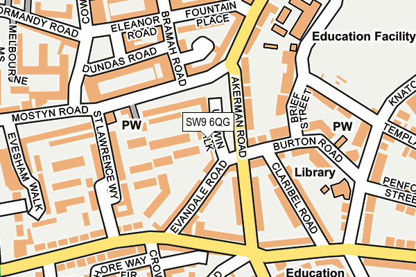 SW9 6QG map - OS OpenMap – Local (Ordnance Survey) SW9 6QG map - OS OpenMap – Local (Ordnance Survey)