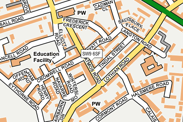 SW9 6SF map - OS OpenMap – Local (Ordnance Survey)