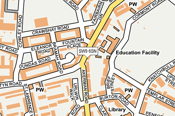 SW9 6SN map - OS OpenMap – Local (Ordnance Survey) SW9 6SN map - OS OpenMap – Local (Ordnance Survey)