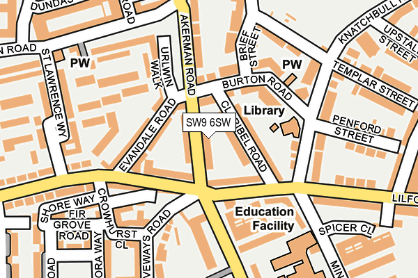 SW9 6SW map - OS OpenMap – Local (Ordnance Survey) SW9 6SW map - OS OpenMap – Local (Ordnance Survey)