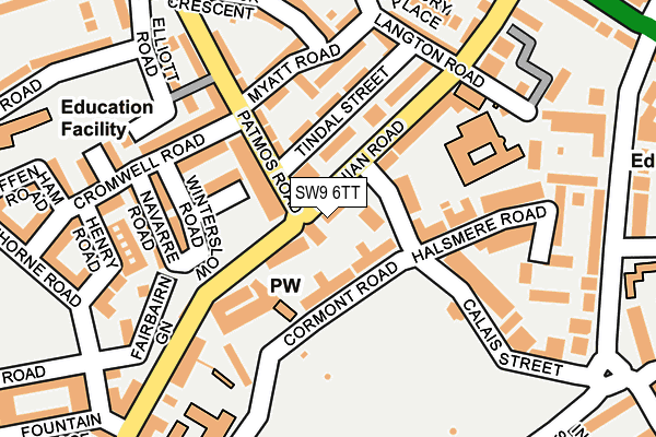 SW9 6TT map - OS OpenMap – Local (Ordnance Survey) SW9 6TT map - OS OpenMap – Local (Ordnance Survey)