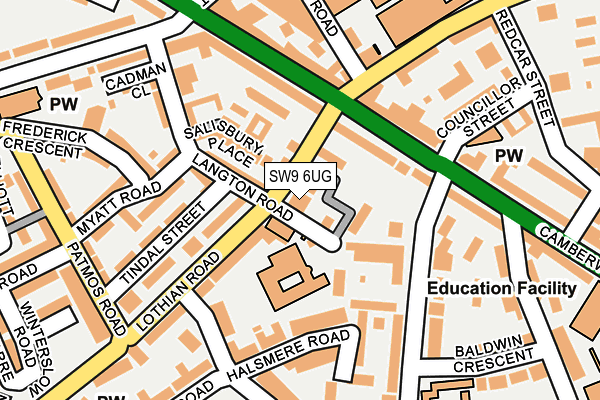 SW9 6UG map - OS OpenMap – Local (Ordnance Survey) SW9 6UG map - OS OpenMap – Local (Ordnance Survey)