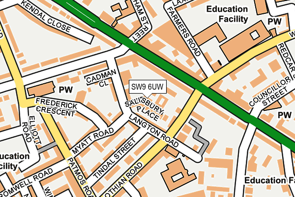 SW9 6UW map - OS OpenMap – Local (Ordnance Survey) SW9 6UW map - OS OpenMap – Local (Ordnance Survey)