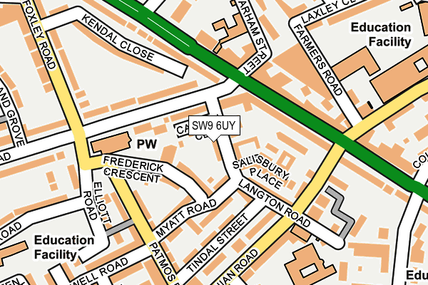 SW9 6UY map - OS OpenMap – Local (Ordnance Survey) SW9 6UY map - OS OpenMap – Local (Ordnance Survey)