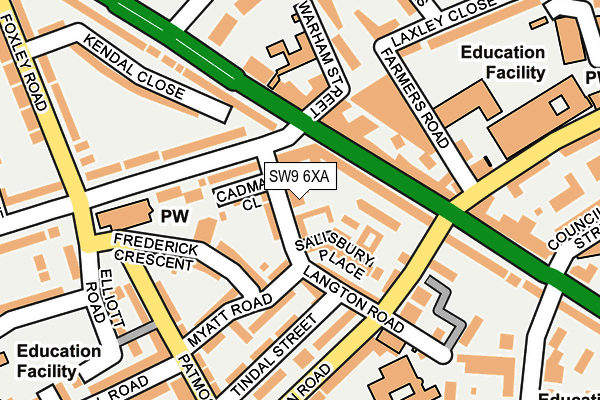 SW9 6XA map - OS OpenMap – Local (Ordnance Survey) SW9 6XA map - OS OpenMap – Local (Ordnance Survey)