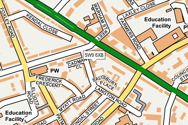 SW9 6XB map - OS OpenMap – Local (Ordnance Survey) SW9 6XB map - OS OpenMap – Local (Ordnance Survey)