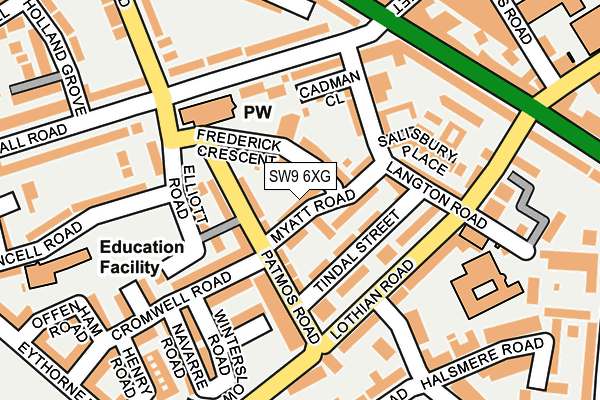 SW9 6XG map - OS OpenMap – Local (Ordnance Survey) SW9 6XG map - OS OpenMap – Local (Ordnance Survey)