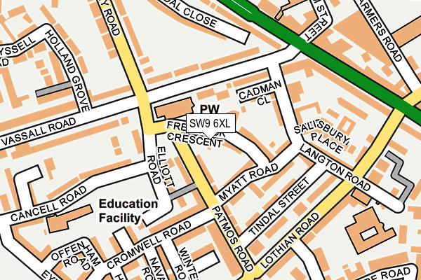SW9 6XL map - OS OpenMap – Local (Ordnance Survey) SW9 6XL map - OS OpenMap – Local (Ordnance Survey)