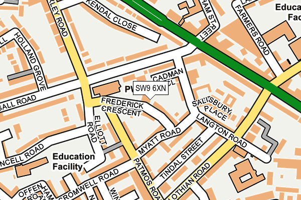 SW9 6XN map - OS OpenMap – Local (Ordnance Survey) SW9 6XN map - OS OpenMap – Local (Ordnance Survey)
