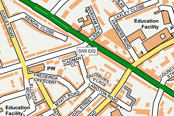 SW9 6XS map - OS OpenMap – Local (Ordnance Survey) SW9 6XS map - OS OpenMap – Local (Ordnance Survey)