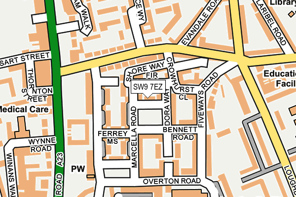 SW9 7EZ map - OS OpenMap – Local (Ordnance Survey) SW9 7EZ map - OS OpenMap – Local (Ordnance Survey)