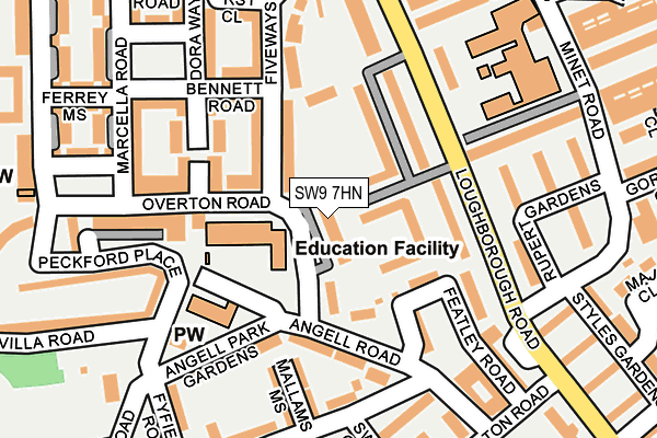 SW9 7HN map - OS OpenMap – Local (Ordnance Survey) SW9 7HN map - OS OpenMap – Local (Ordnance Survey)