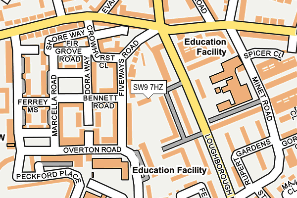 SW9 7HZ map - OS OpenMap – Local (Ordnance Survey) SW9 7HZ map - OS OpenMap – Local (Ordnance Survey)