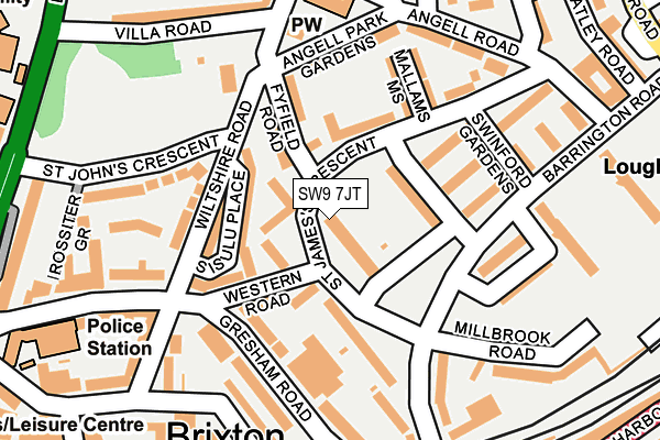 SW9 7JT map - OS OpenMap – Local (Ordnance Survey) SW9 7JT map - OS OpenMap – Local (Ordnance Survey)