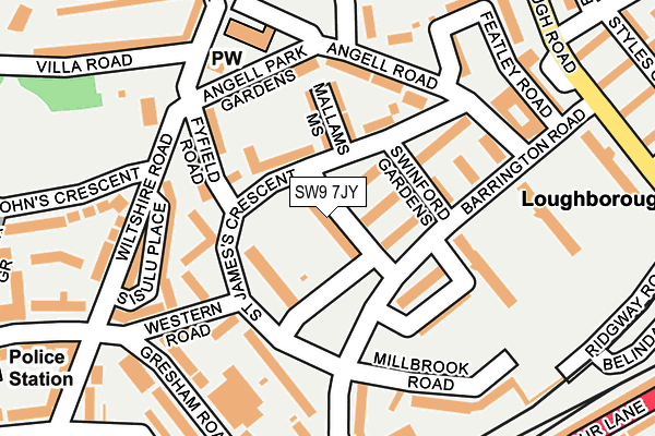 SW9 7JY map - OS OpenMap – Local (Ordnance Survey) SW9 7JY map - OS OpenMap – Local (Ordnance Survey)