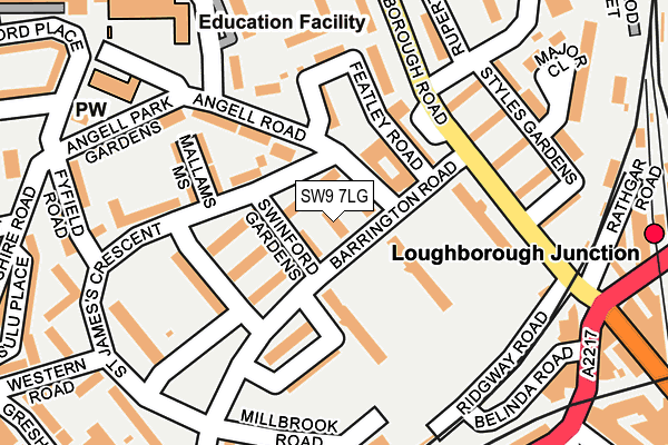 SW9 7LG map - OS OpenMap – Local (Ordnance Survey) SW9 7LG map - OS OpenMap – Local (Ordnance Survey)
