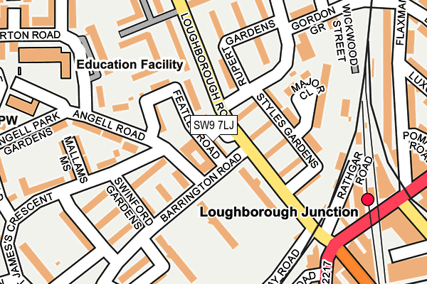 SW9 7LJ map - OS OpenMap – Local (Ordnance Survey) SW9 7LJ map - OS OpenMap – Local (Ordnance Survey)