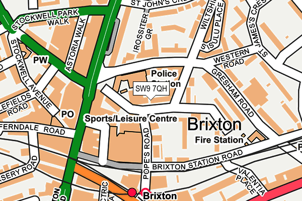 SW9 7QH map - OS OpenMap – Local (Ordnance Survey) SW9 7QH map - OS OpenMap – Local (Ordnance Survey)