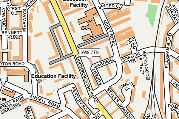 SW9 7TN map - OS OpenMap – Local (Ordnance Survey) SW9 7TN map - OS OpenMap – Local (Ordnance Survey)