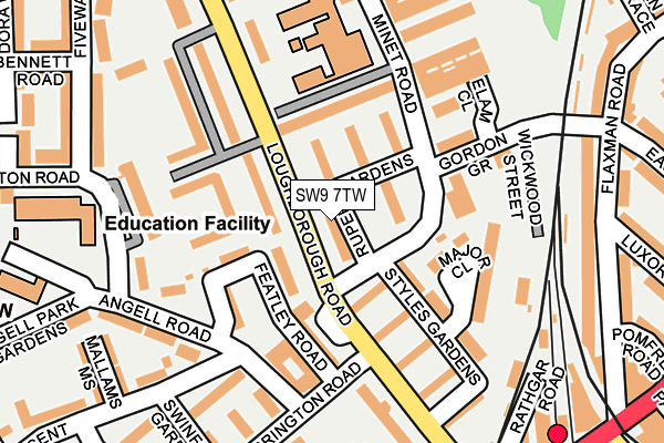 SW9 7TW map - OS OpenMap – Local (Ordnance Survey) SW9 7TW map - OS OpenMap – Local (Ordnance Survey)